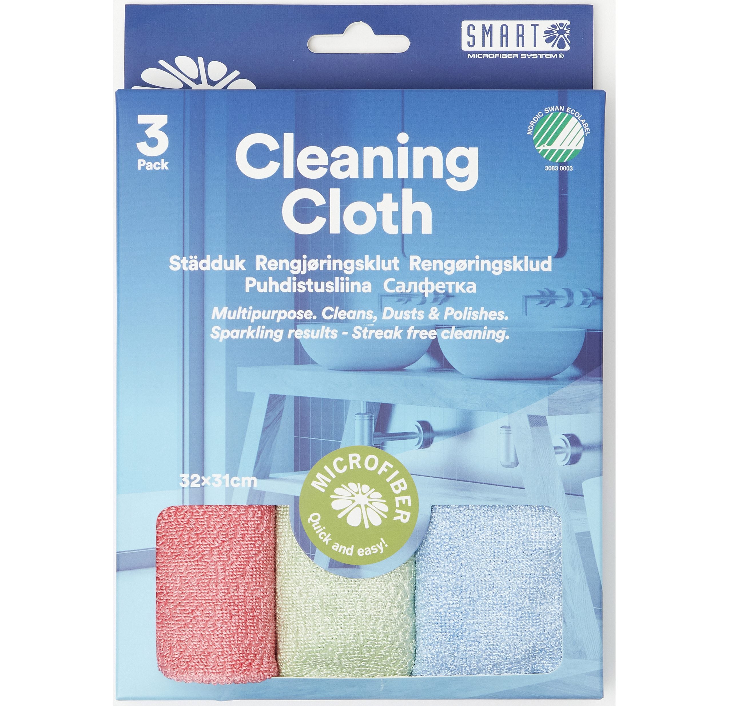 Smart Microfiber Städduk 3-Pack