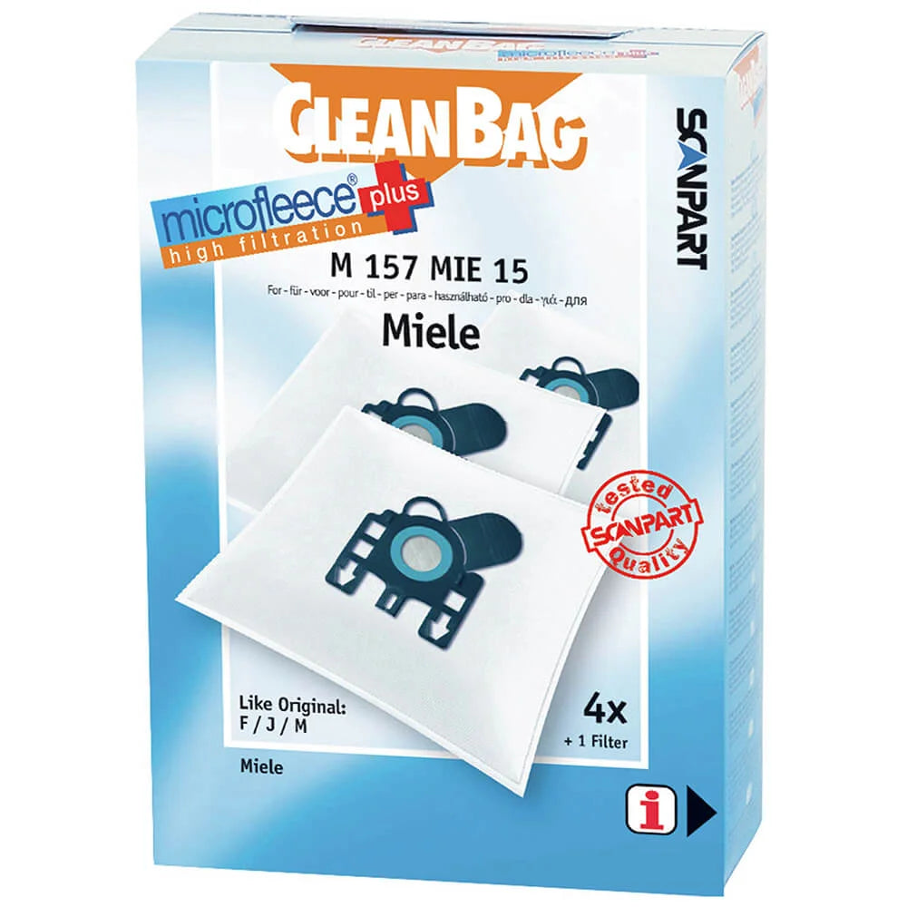 CLEANBAG Microfleece+ Dammsugarpåse Miele F/J/M 4+1