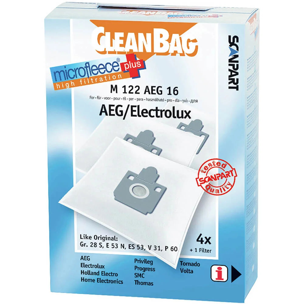 CLEANBAG Microfleece+ Dammsugarpåse AEG Gr.28 4+1