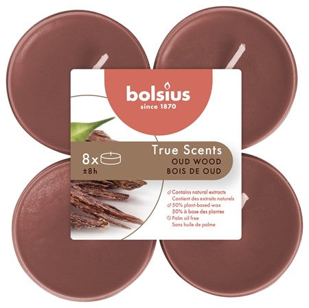 Bolsius Stora Doftvärmeljus Oud Wood 8-Pack
