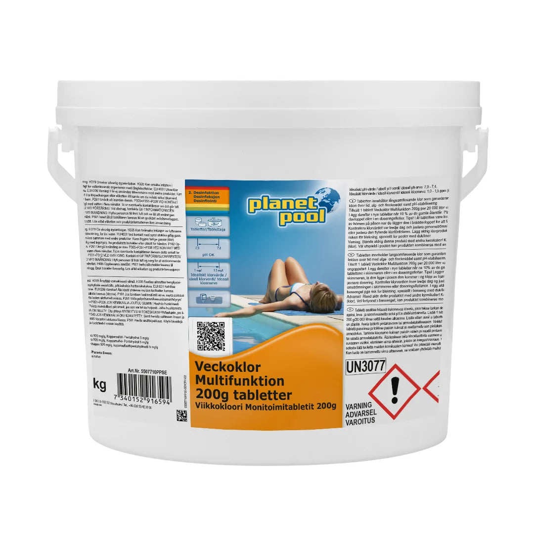 PLANET POOL Veckoklor Multifunktion 200 g tabletter