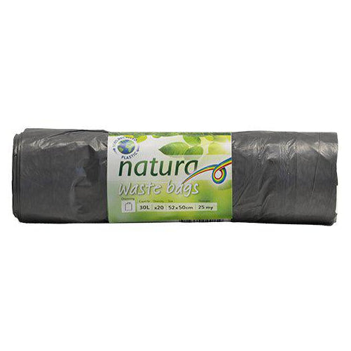 Natura Avfallspåsar 30L Grå med Dragsnöre