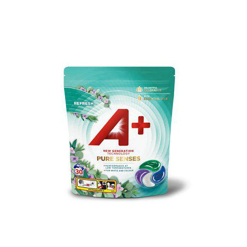 A+ Tvättkapslar Pure Senses Refresh 30-Pack