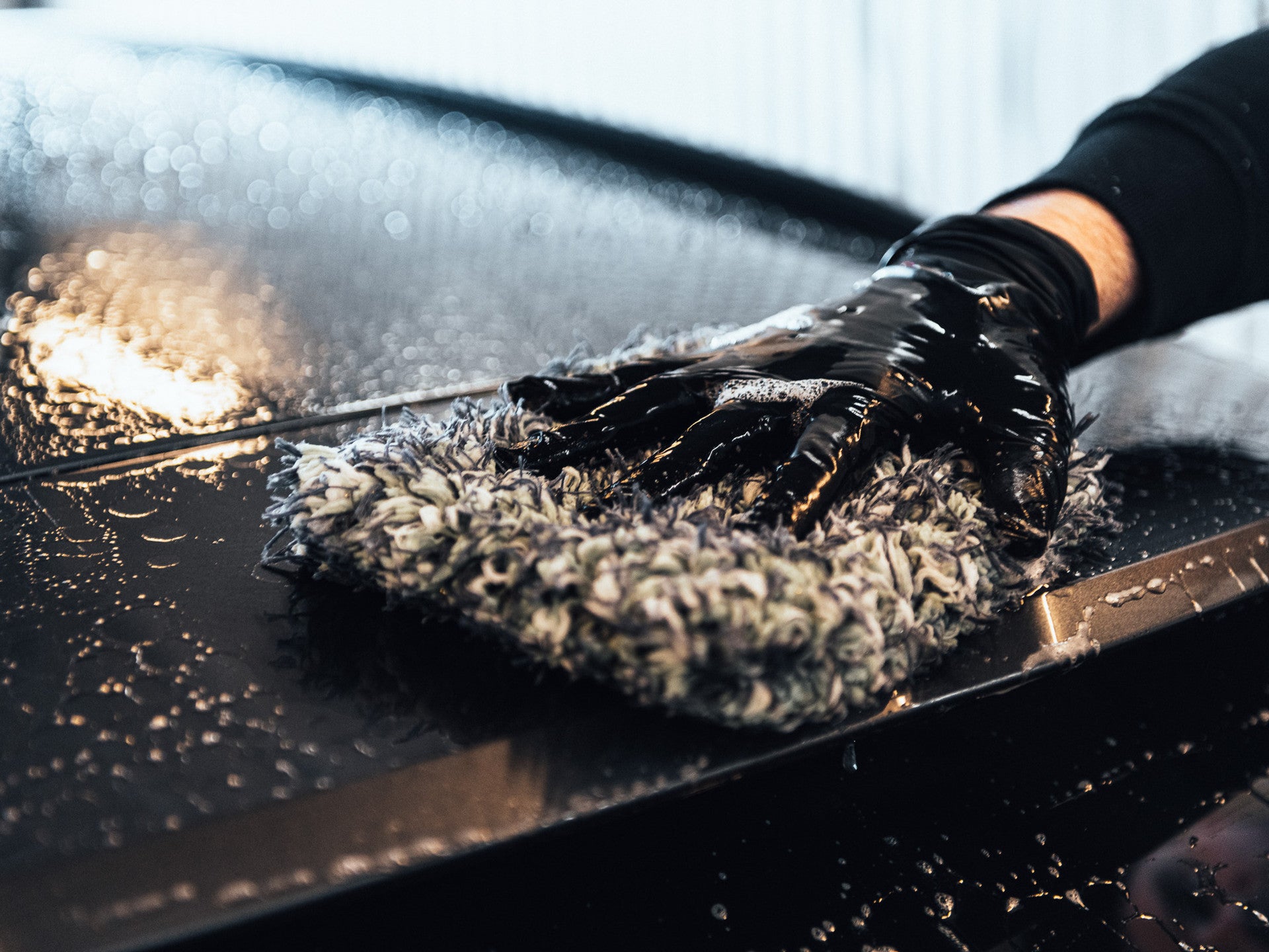 Pureest Tvätthandske mikrofiber - Svart/Vit