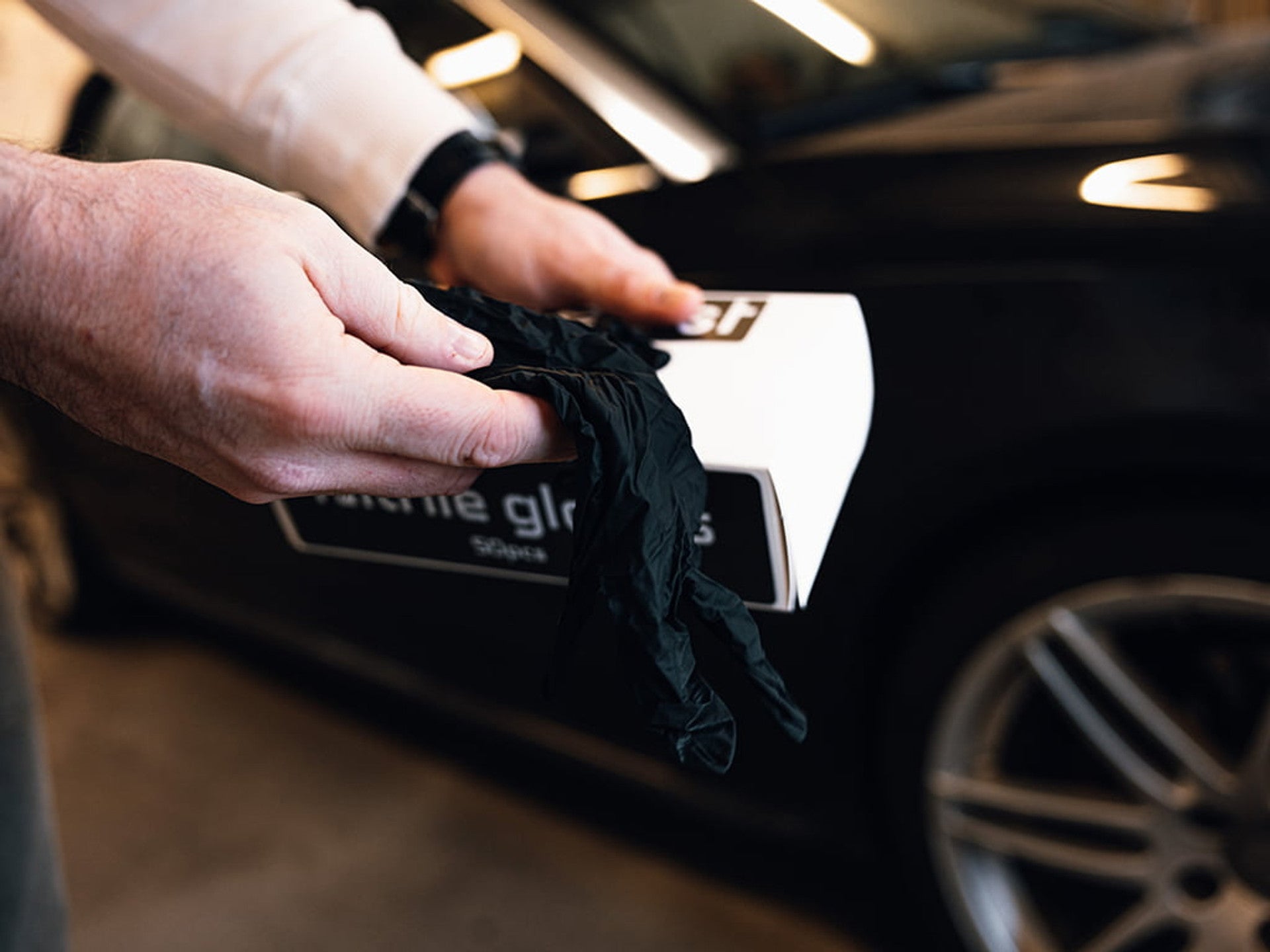 Pureest svarta nitrilhandskar - 25 par