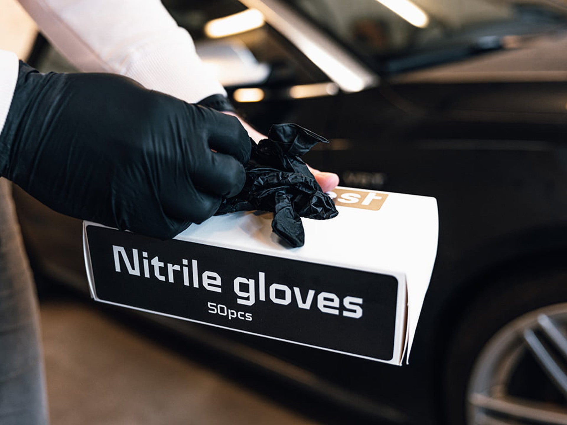 Pureest svarta nitrilhandskar - 25 par