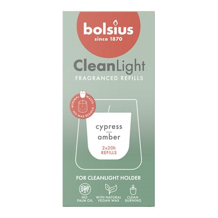 Bolsius Doftljus Refill Cypress & Amber 2-Pack