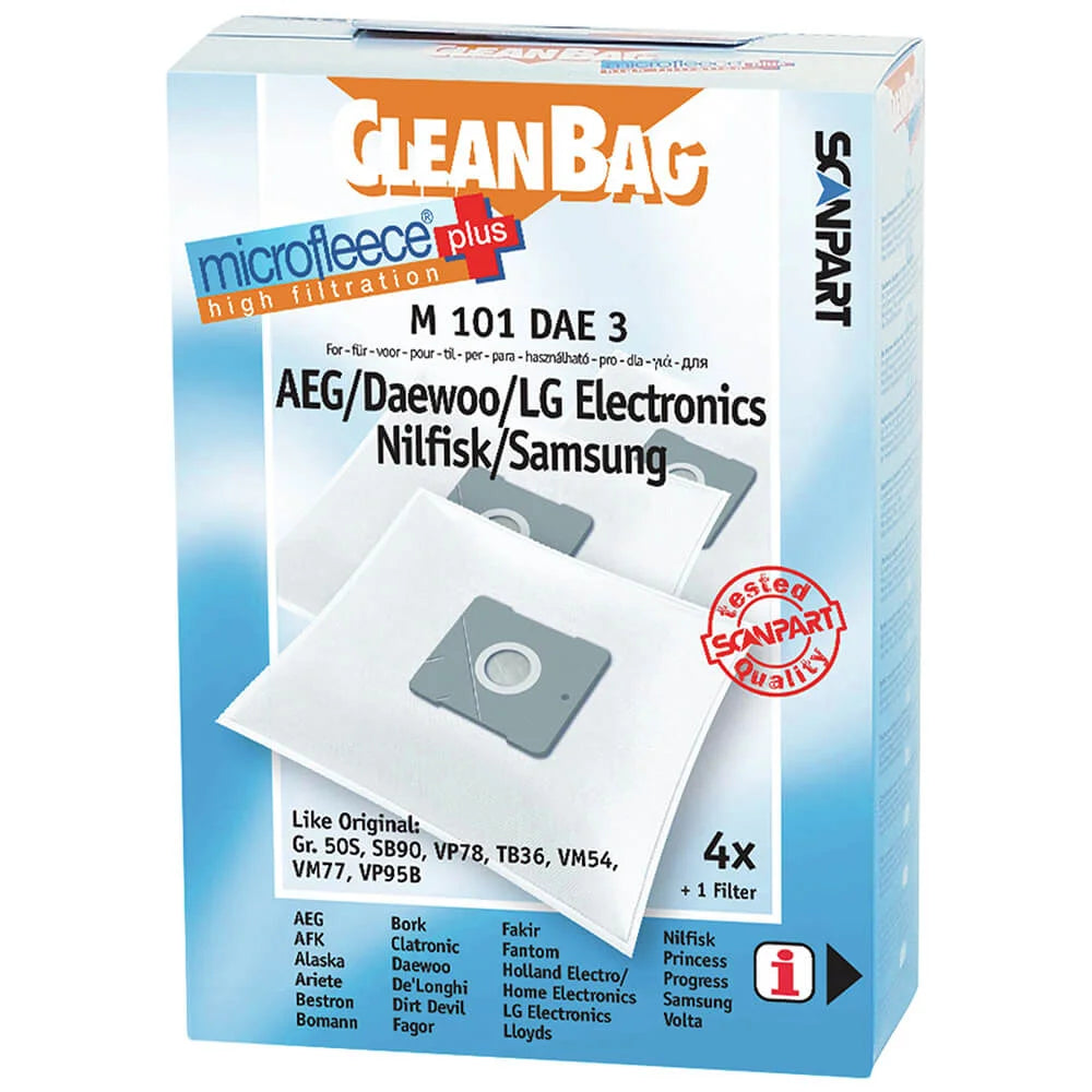 CLEANBAG  Microfleece+ Dammsugarpåse Gr.50/VM77/VP78 4+1