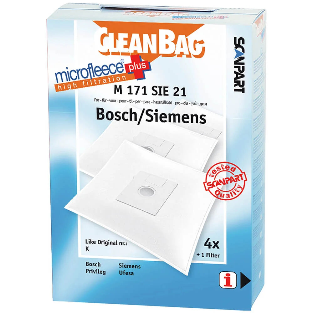 CLEANBAG  Microfleece+ Dammsugarpåse Bosch/Siemens K 4+1