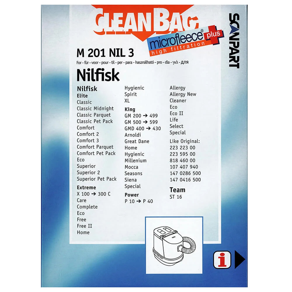 CLEANBAG  Microfleece+ Dammsugarpåse Nilfisk Elite Extreme King 4+1