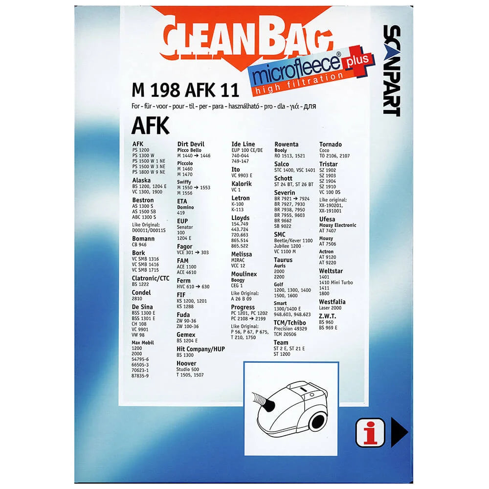CLEANBAG  Microfleece+ Dammsugarpåse AFK/Bestron/etc. 4+1