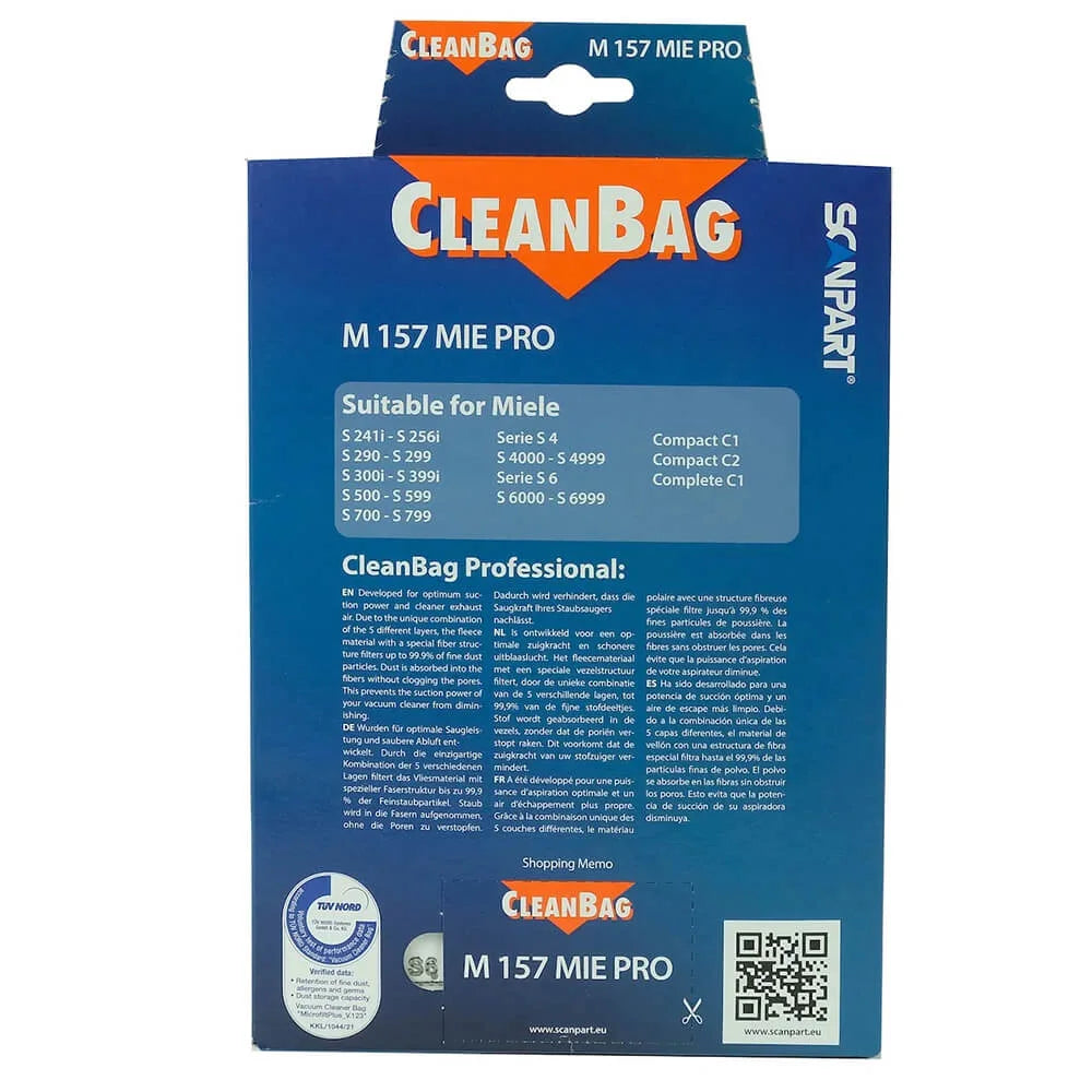 CLEANBAG  Dammsugarpåse M 157 MIE 5+2 Pro