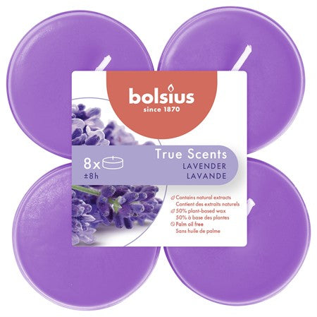 Bolsius Stora Doftvärmeljus Lavendel 8-Pack