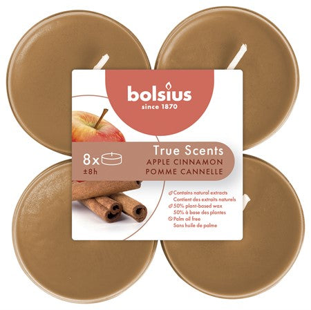 Bolsius Stora Doftvärmeljus Äpple & Kanel 8-Pack
