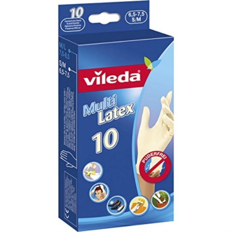 Vileda Multi Latex 10pack – puderfria gummihandskar