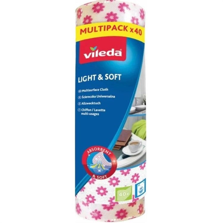 Vileda Hushållsdukar Light & Soft 40-Pack