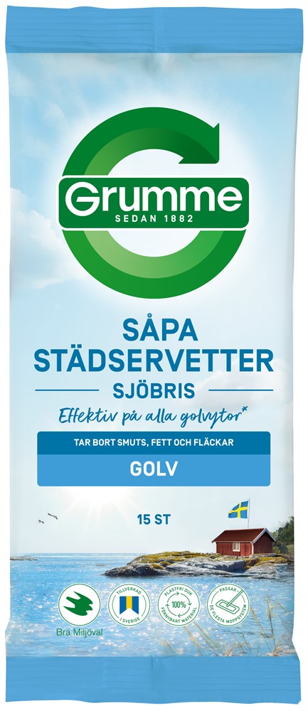 Grumme Såpa Städservetter Sjöbris Golv 15st