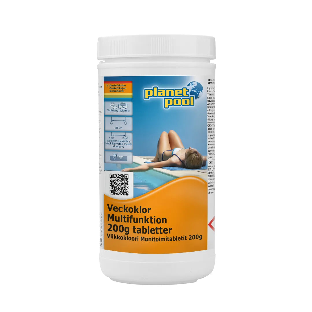 PLANET POOL Veckoklor Multifunktion 200 g tabletter