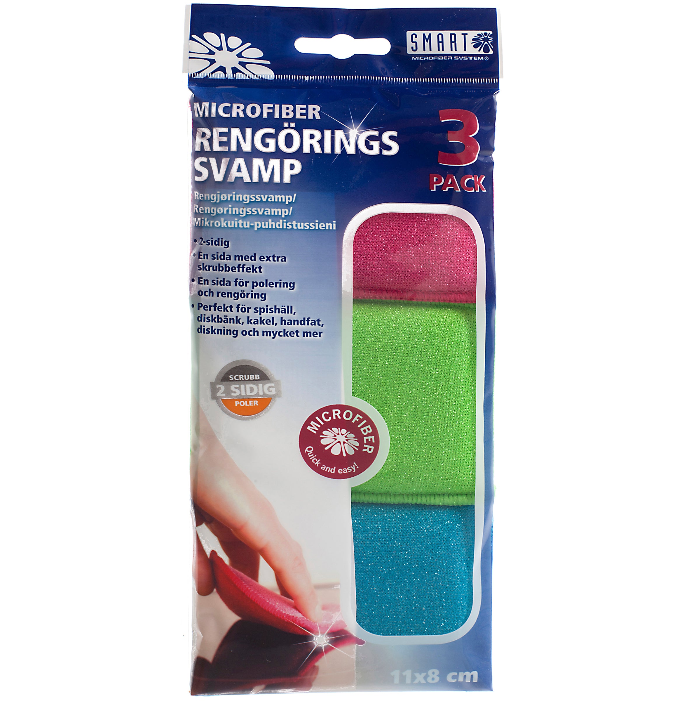 Smart Microfiber Rengöringssvamp 3-Pack