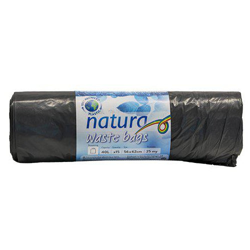 Natura Avfallspåsar 40L Grå med Dragsnöre 15st