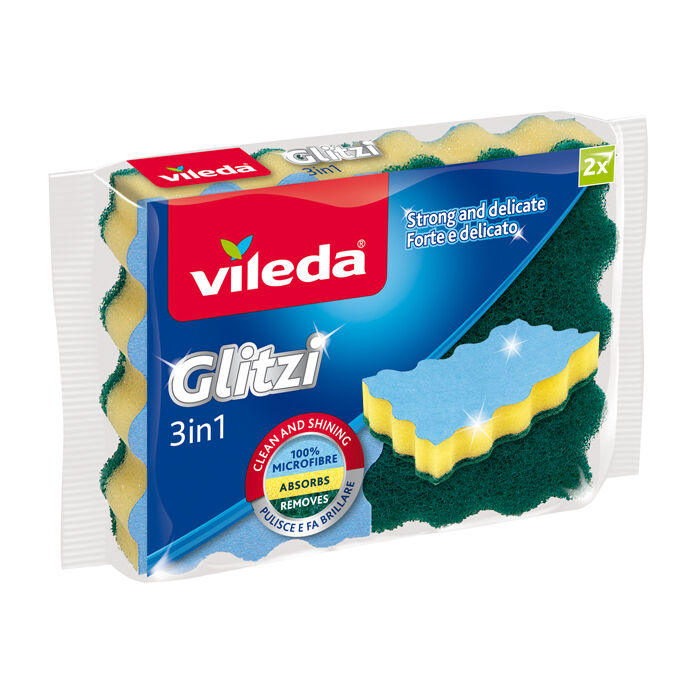 Vileda Glitzi 3-1 Skrubbsvamp 2-p