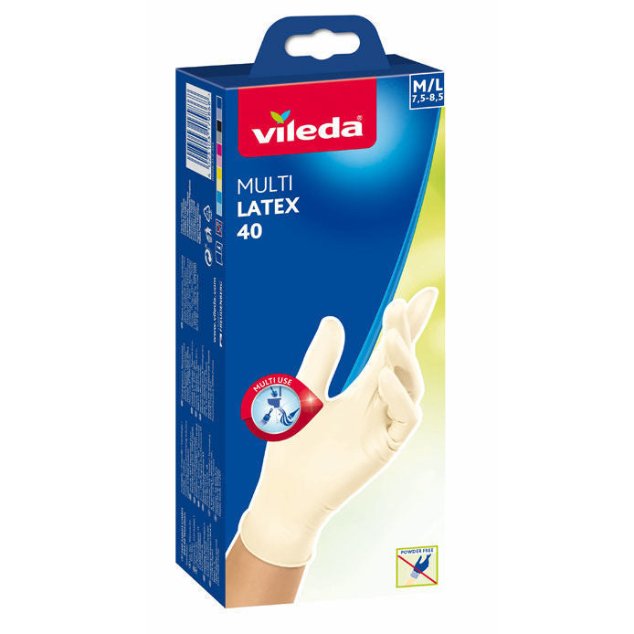 Vileda Natural Latex 40pack – puderfria gummihandskar