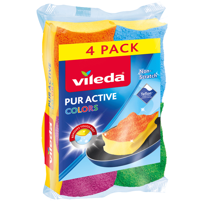 Vileda Colors Rengöringssvamp 4-p