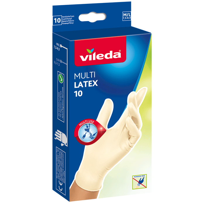 Vileda Multi Latex 10pack – puderfria gummihandskar